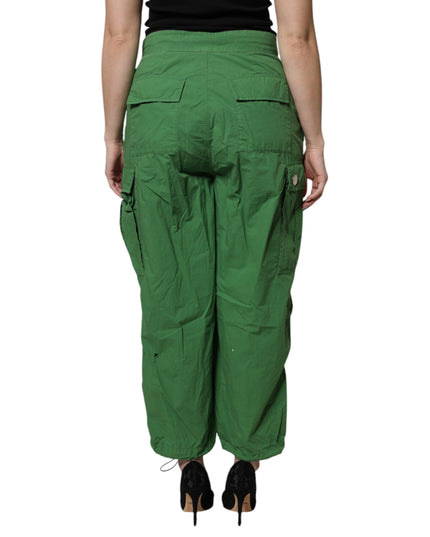 Dolce & Gabbana Green Cotton High Waist Cargo Pants