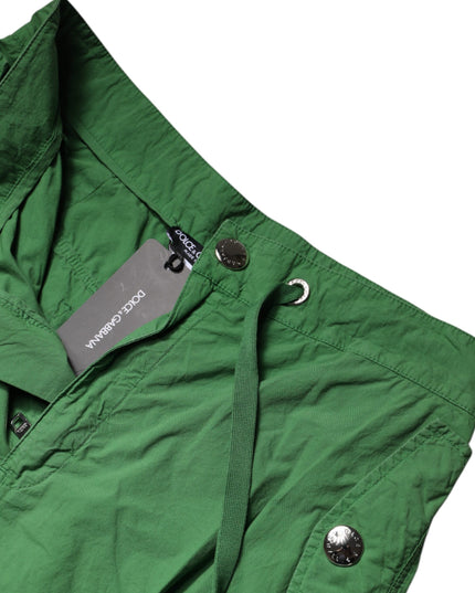 Dolce & Gabbana Green Cotton High Waist Cargo Pants