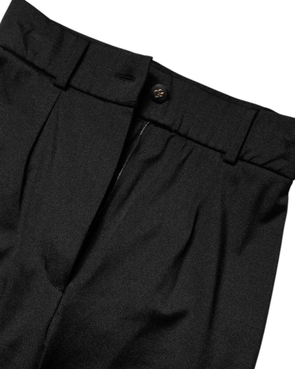 Dolce & Gabbana Black Nylon High Waist Slim Fit Pants