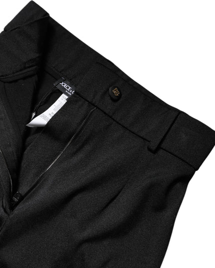 Dolce & Gabbana Black Nylon High Waist Slim Fit Pants
