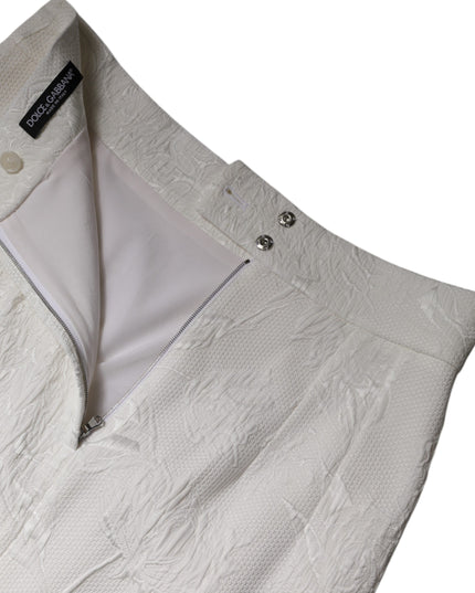Dolce & Gabbana White High Waist Knee Length Pencil Skirt