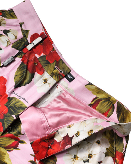Dolce & Gabbana Pink Floral Print High Waist Hotpants Short
