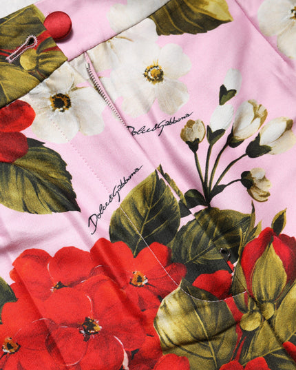 Dolce & Gabbana Pink Floral Print High Waist Hotpants Short