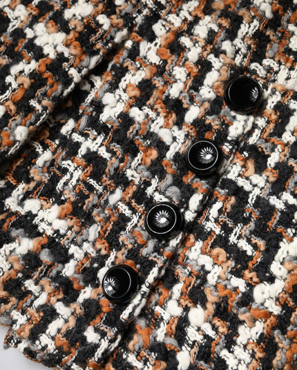 Dolce & Gabbana Multicolor High Waist Tartan Tweed Mini Skirt