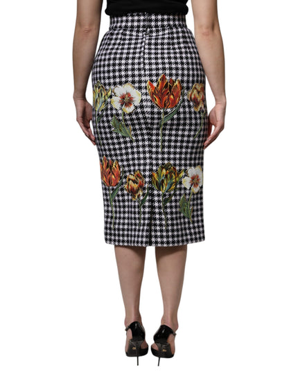 Dolce & Gabbana Multicolor Floral Print High Waist Pencil Cut Skirt