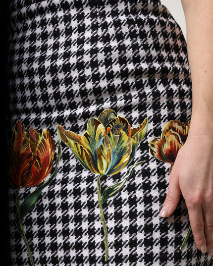 Dolce & Gabbana Multicolor Floral Print High Waist Pencil Cut Skirt