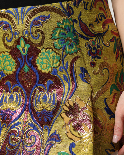 Dolce & Gabbana Multicolor Floral Jacquard Mid Waist Mini Skirt