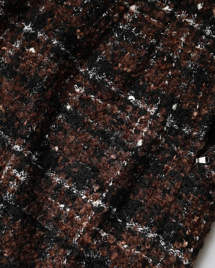 Dolce & Gabbana Multicolor High Waist Tartan Tweed Pencil Cut Skirt