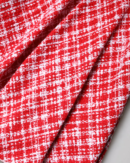 Dolce & Gabbana Red White High Waist A-line Above Knee Skirt