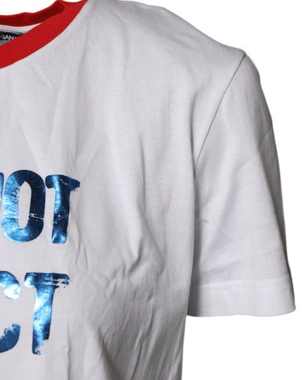 Dolce & Gabbana White Graphic Print Cotton Crew Neck T-shirt
