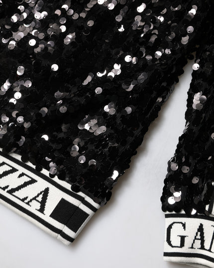 Dolce & Gabbana Black DG Queen Sequin Pullover Sweater