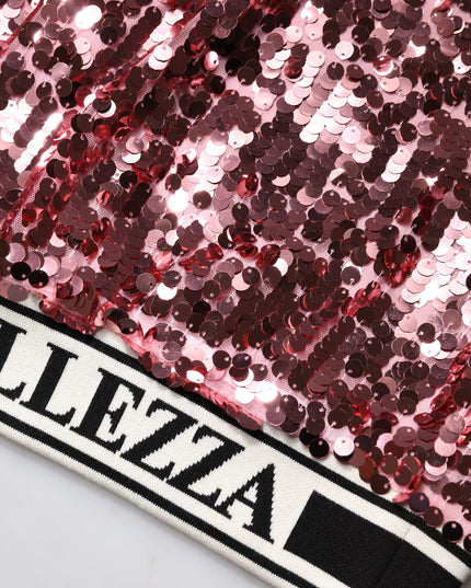 Dolce & Gabbana Pink DG Queen Sequin Pullover Sweater