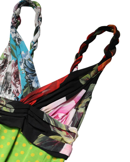 Dolce & Gabbana Multicolor Floral Patchwork Fitted Mini Dress