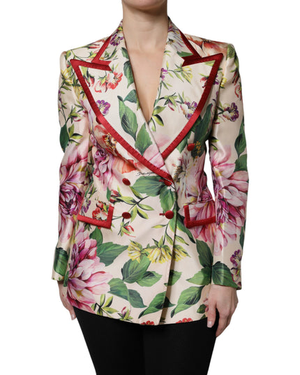 Dolce & Gabbana Multicolor Floral Double Breasted Jacket
