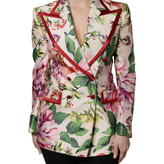 Dolce & Gabbana Multicolor Floral Double Breasted Jacket