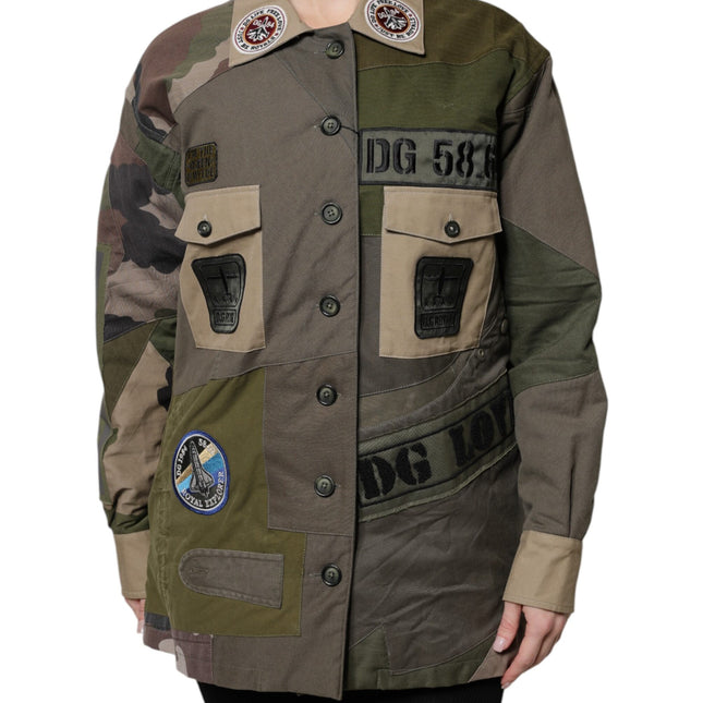 Dolce & Gabbana Military Green Cotton Button Down Jacket