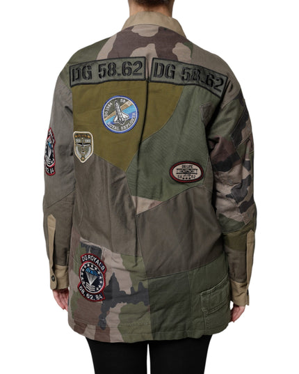 Dolce & Gabbana Military Green Cotton Button Down Jacket
