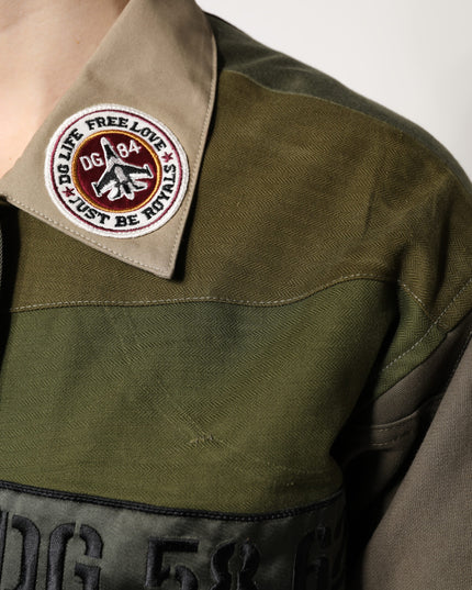 Dolce & Gabbana Military Green Cotton Button Down Jacket