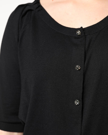 Dolce & Gabbana Black Button Down Short Sleeve Blouse Top