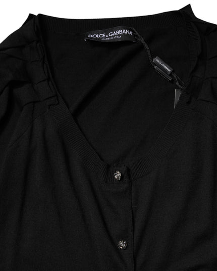 Dolce & Gabbana Black Button Down Short Sleeve Blouse Top