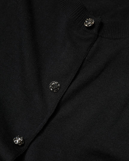 Dolce & Gabbana Black Button Down Short Sleeve Blouse Top