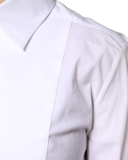 Dolce & Gabbana White Cotton Dress Collared Dress Shirt Top