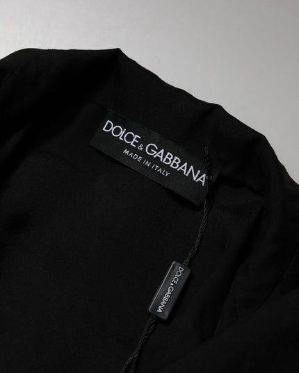 Dolce & Gabbana Black Silk Sheer Long Sleeves Blouse Top