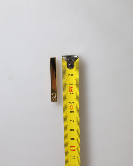 Dolce & Gabbana Gold Tone Brass Crystal Branded Accessory Tie Clip Bar