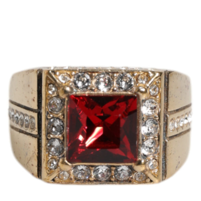 Dolce & Gabbana Gold Tone Sterling Silver 925 Crystals Ring