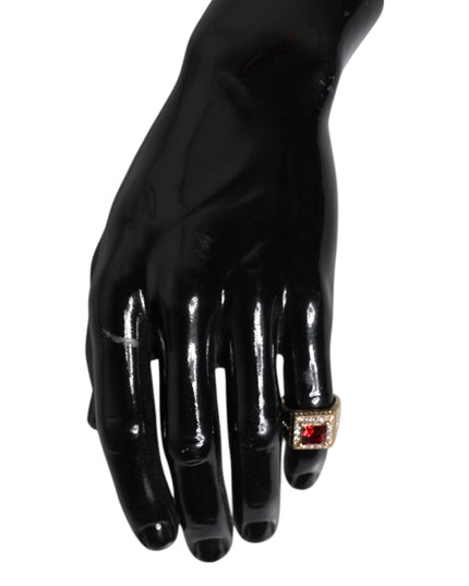 Dolce & Gabbana Gold Tone Sterling Silver 925 Crystals Ring