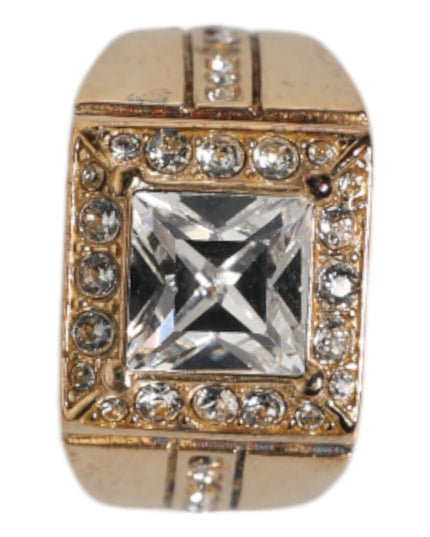 Dolce & Gabbana Gold Tone Sterling Silver 925 Crystals Ring