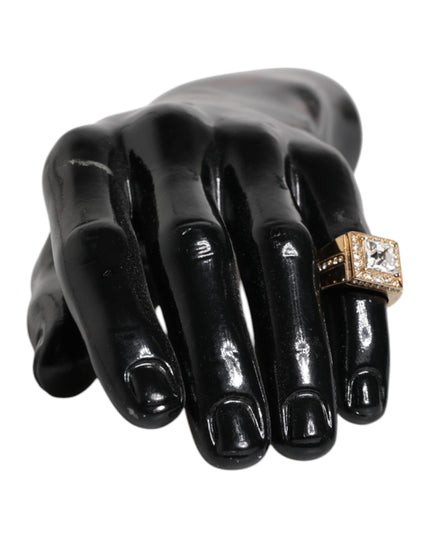Dolce & Gabbana Gold Tone Sterling Silver 925 Crystals Ring