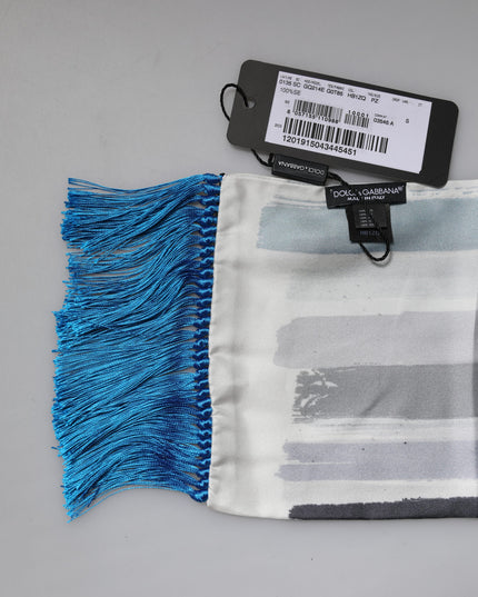 Dolce & Gabbana Multicolor Stripes Silk Fringes Neck Foulard Scarf