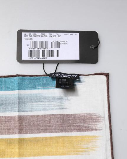 Dolce & Gabbana Multicolor Stripes Cotton Square Foulard Scarf