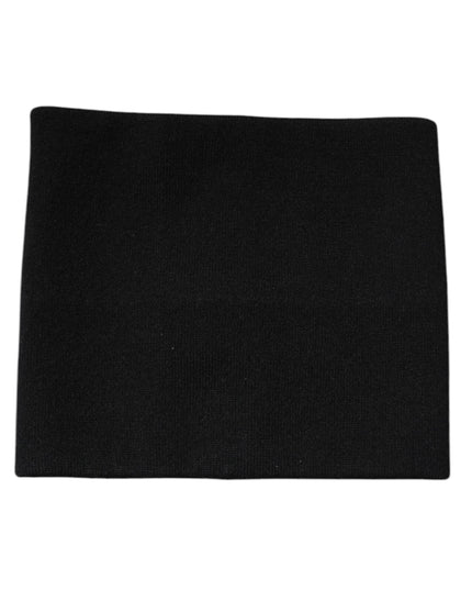 Dolce & Gabbana Black Cashmere Knitted Square Handkerchief Scarf