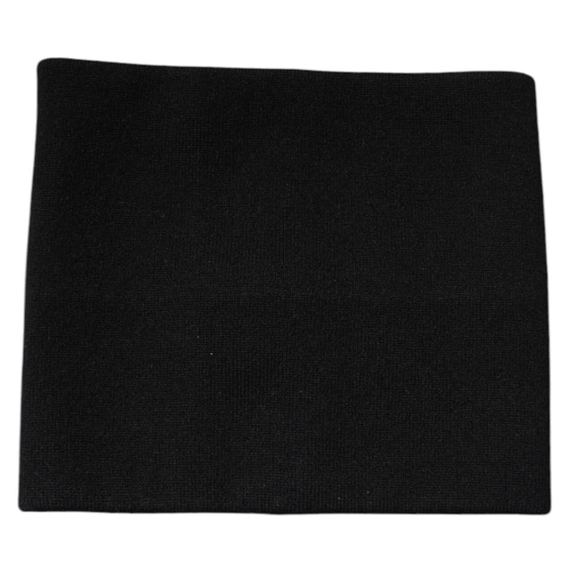 Dolce & Gabbana Black Cashmere Knitted Square Handkerchief Scarf