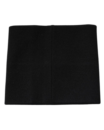 Dolce & Gabbana Black Cashmere Knitted Square Handkerchief Scarf