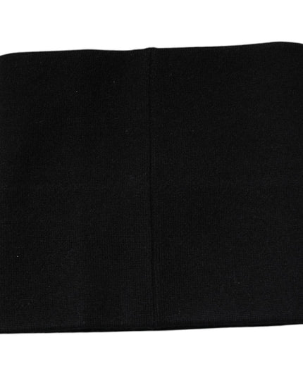 Dolce & Gabbana Black Cashmere Knitted Square Handkerchief Scarf