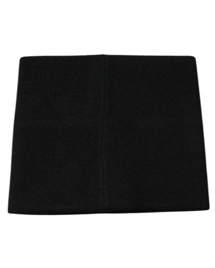 Dolce & Gabbana Black Cashmere DG Logo Square Handkerchief Scarf