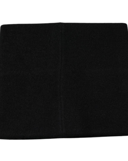 Dolce & Gabbana Black Cashmere DG Logo Square Handkerchief Scarf