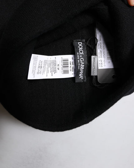 Dolce & Gabbana Black Cashmere DG Logo Square Handkerchief Scarf