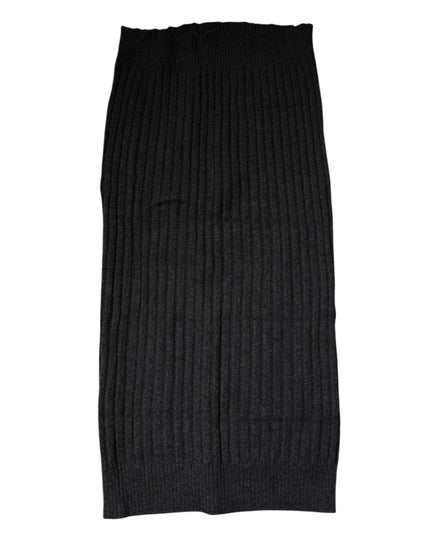 Dolce & Gabbana Black Cashmere Knitted Neck Warmer Foulard Scarf