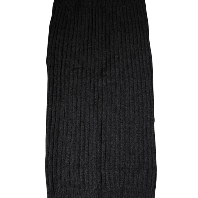 Dolce & Gabbana Black Cashmere Knitted Neck Warmer Foulard Scarf