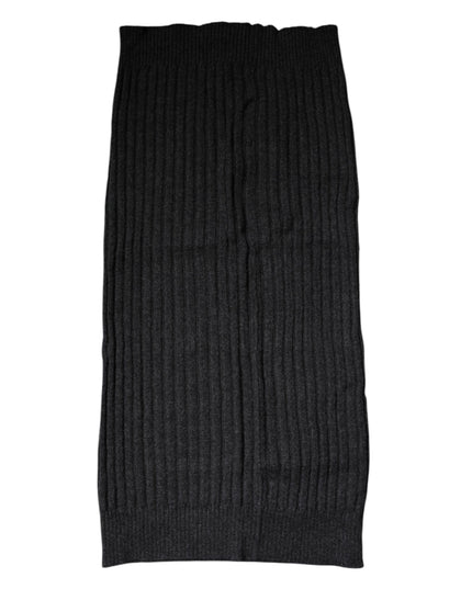 Dolce & Gabbana Black Cashmere Knitted Neck Warmer Foulard Scarf