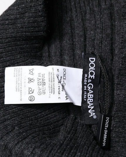 Dolce & Gabbana Black Cashmere Knitted Neck Warmer Foulard Scarf