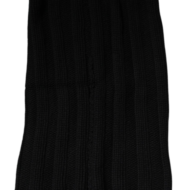 Dolce & Gabbana Black Cashmere Knitted Neck Warmer Foulard Scarf