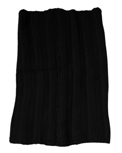 Dolce & Gabbana Black Cashmere Knitted Neck Warmer Foulard Scarf