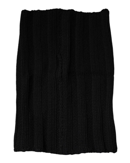 Dolce & Gabbana Black Cashmere Knitted Neck Warmer Foulard Scarf
