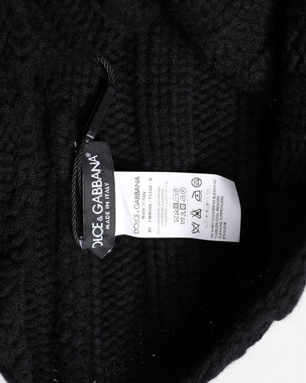 Dolce & Gabbana Black Cashmere Knitted Neck Warmer Foulard Scarf