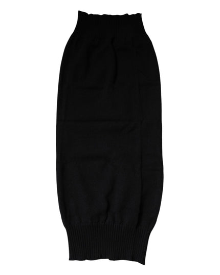 Dolce & Gabbana Black Cashmere Knitted Neck Warmer Foulard Scarf